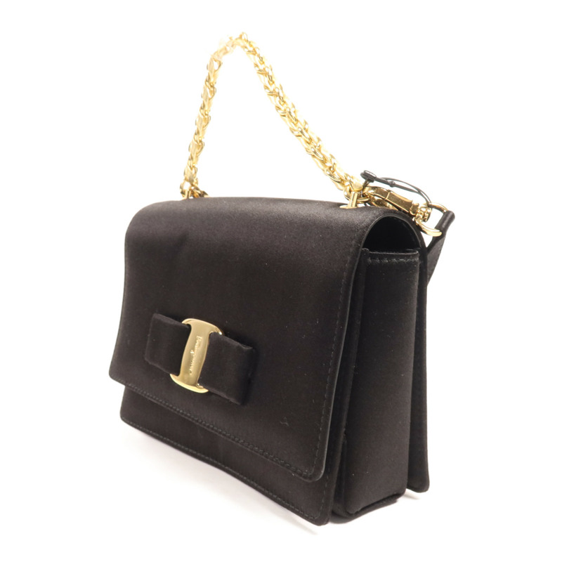 Salvatore Ferragamo 絲質Shoulder Bag金扣手挽肩背兩用袋-2