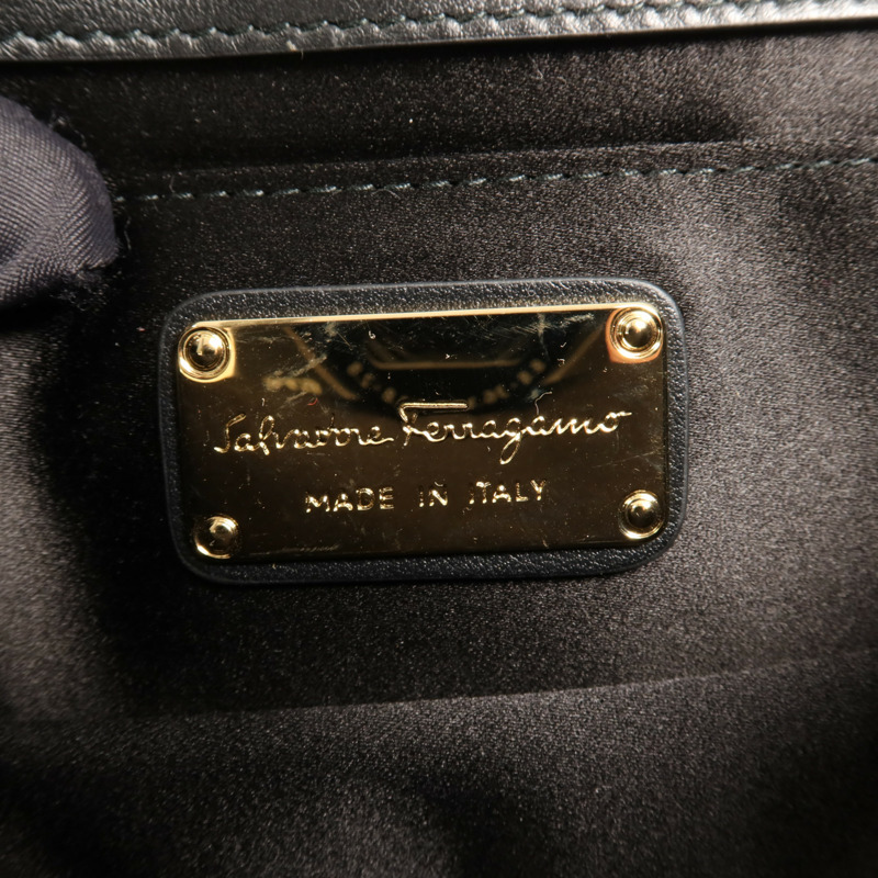 Salvatore Ferragamo 絲質Shoulder Bag金扣手挽肩背兩用袋-10