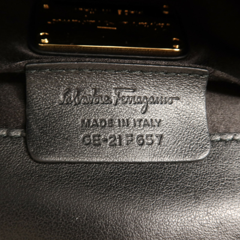 Salvatore Ferragamo 絲質Shoulder Bag金扣手挽肩背兩用袋-11