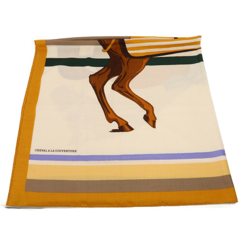 HERMES 羊絨/絲質Scarf圍巾-3