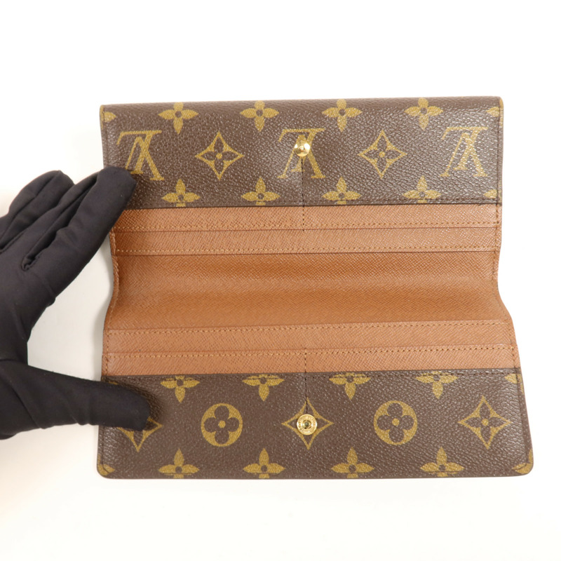 LOUIS VUITTON Monogram Long Wallet金扣長錢包-4