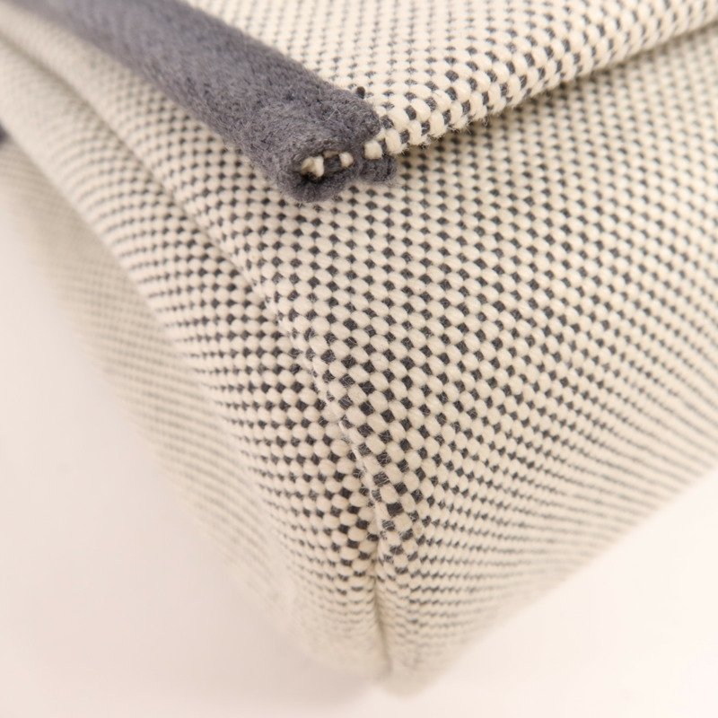 HERMES 帆布/皮革Mini Herbag銀扣肩背袋Ardoise-8