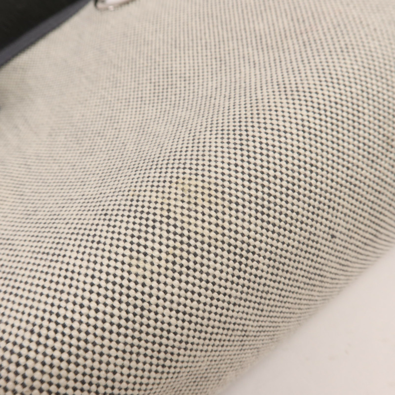 HERMES 帆布/皮革Mini Herbag銀扣肩背袋Ardoise-14