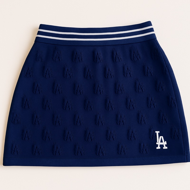 MLB LA 深藍立體織紋針織短裙|美式休閒潮流必備|韓國官網熱賣款-3