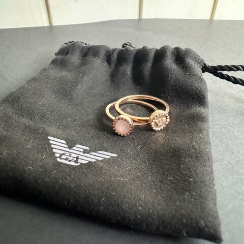 Emporio Armani EA 雙環戒指｜EGS2694221