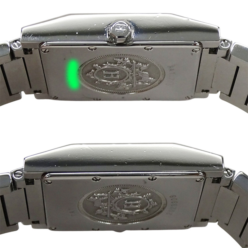 愛馬仕 Tandem TA1.710 男士石英錶,不鏽鋼材質,銀色,方形錶盤,拋光處理-2