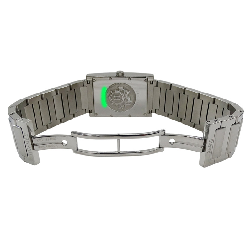 愛馬仕 Tandem TA1.710 男士石英錶,不鏽鋼材質,銀色,方形錶盤,拋光處理-3