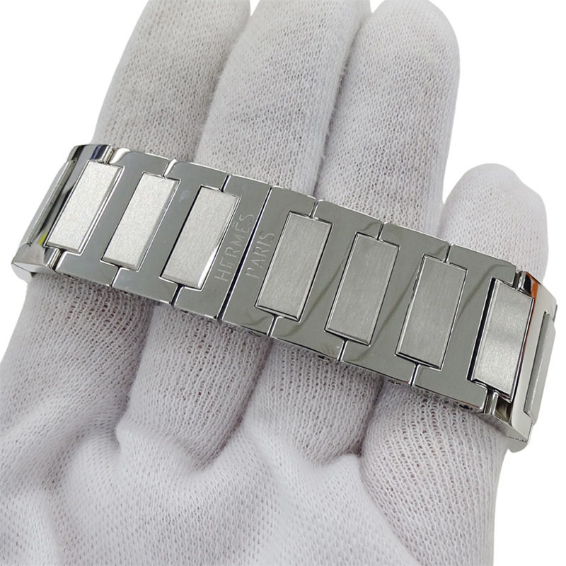 愛馬仕 Tandem TA1.710 男士石英錶,不鏽鋼材質,銀色,方形錶盤,拋光處理-4