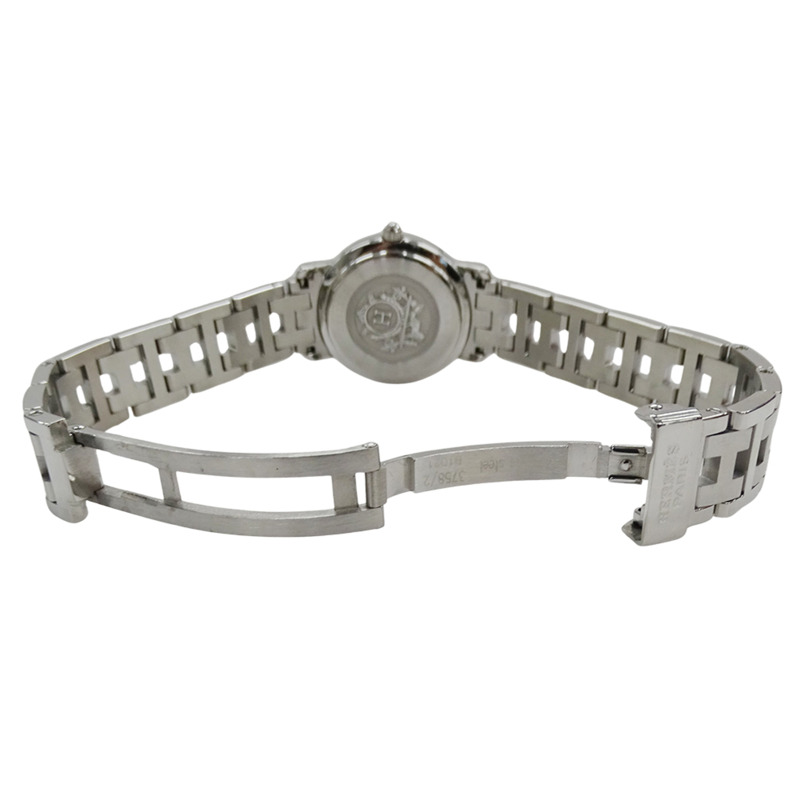 愛馬仕 Clipper Date 女士石英腕錶,不鏽鋼材質,CL4.210,銀/白色,拋光處理-3