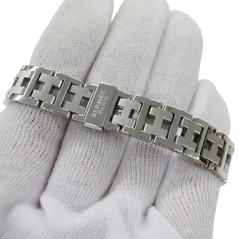 愛馬仕 Clipper Date 女士石英腕錶,不鏽鋼材質,CL4.210,銀/白色,拋光處理-4