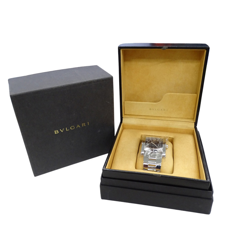 寶格麗 (Bvlgari) 男士腕錶,Assioma 系列,日期自動上鍊,不銹鋼 SS AA44S,銀色海軍藍拋光-6