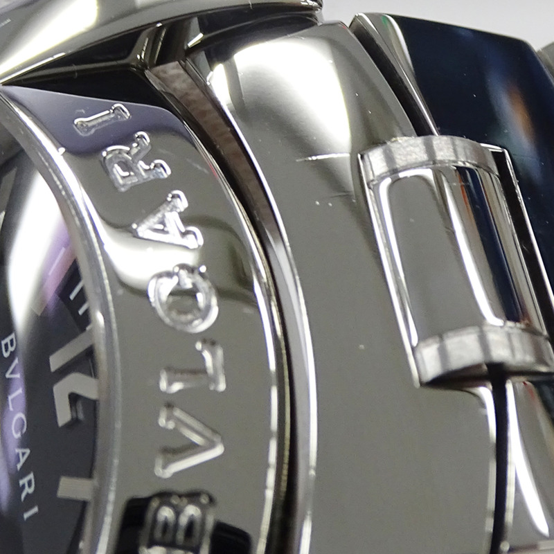 寶格麗 (Bvlgari) 男士腕錶,Assioma 系列,日期自動上鍊,不銹鋼 SS AA44S,銀色海軍藍拋光-10