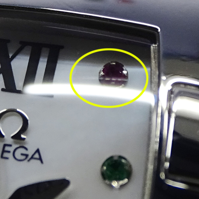 歐米茄星座系列迷你四方腕錶 1584.79 女士腕錶,殼牌石英 QZ 機芯,不鏽鋼 SS 銀色拋光-11