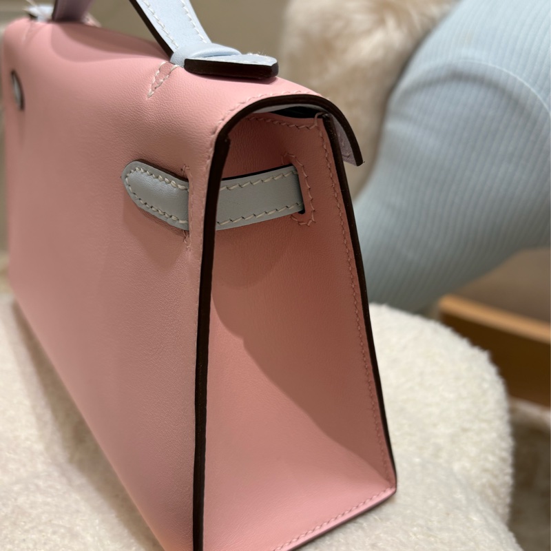 Hermes Mini Kelly Pochette 粉藍拼色 全新現貨-3