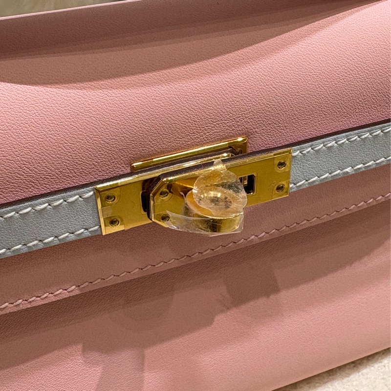 Hermes Mini Kelly Pochette 粉藍拼色 全新現貨-5