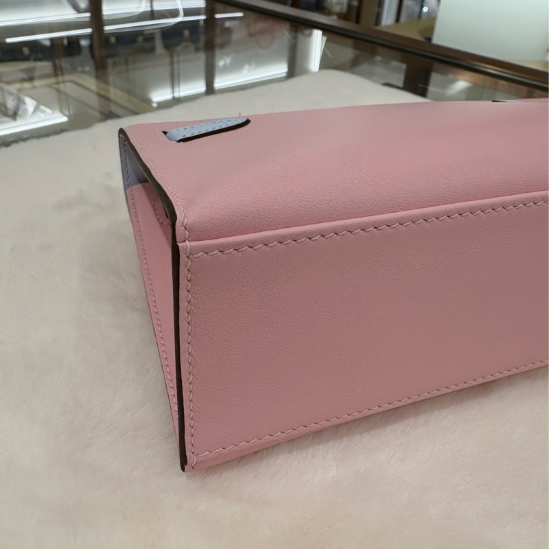 Hermes Mini Kelly Pochette 粉藍拼色 全新現貨-9