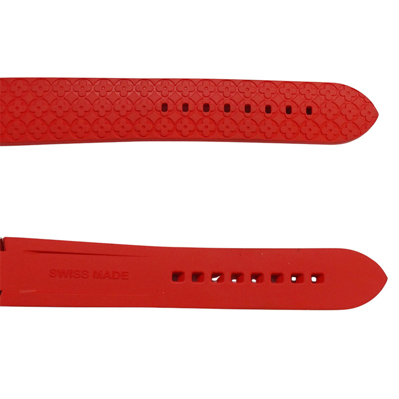 路易威登 (Louis Vuitton) 女士腕錶 Tambour Fiji 心形鑽石石英 QZ 不鏽鋼 SS 橡膠 Q131Z 紅色拋光-4