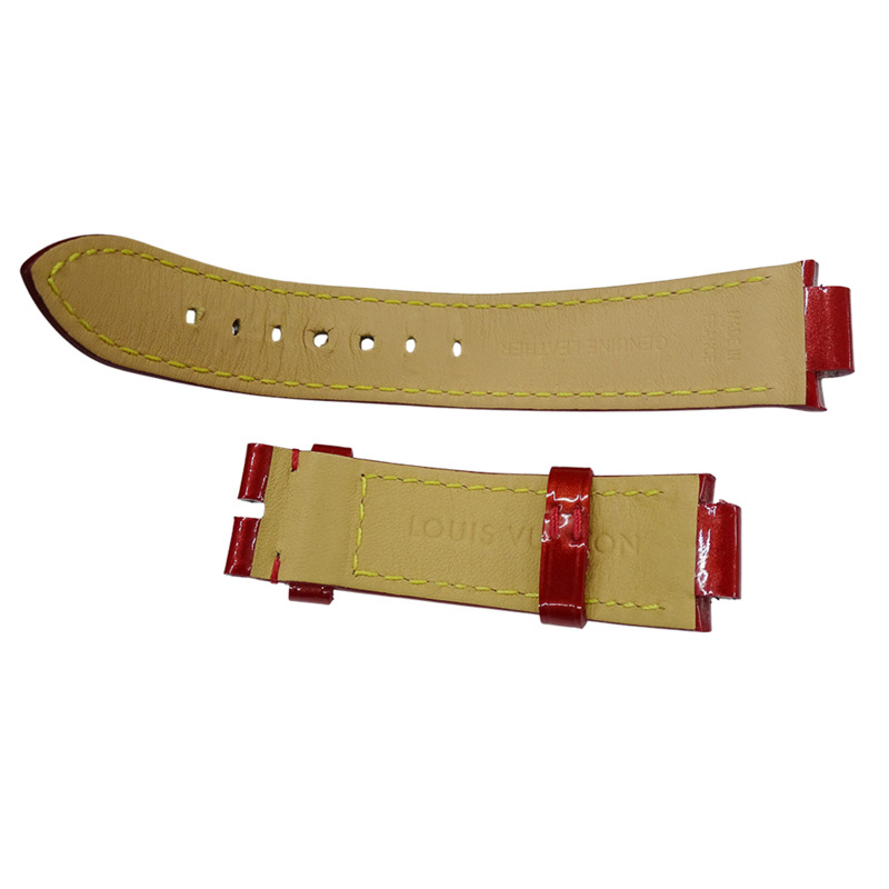 路易威登 (Louis Vuitton) 女士腕錶 Tambour Fiji 心形鑽石石英 QZ 不鏽鋼 SS 橡膠 Q131Z 紅色拋光-12