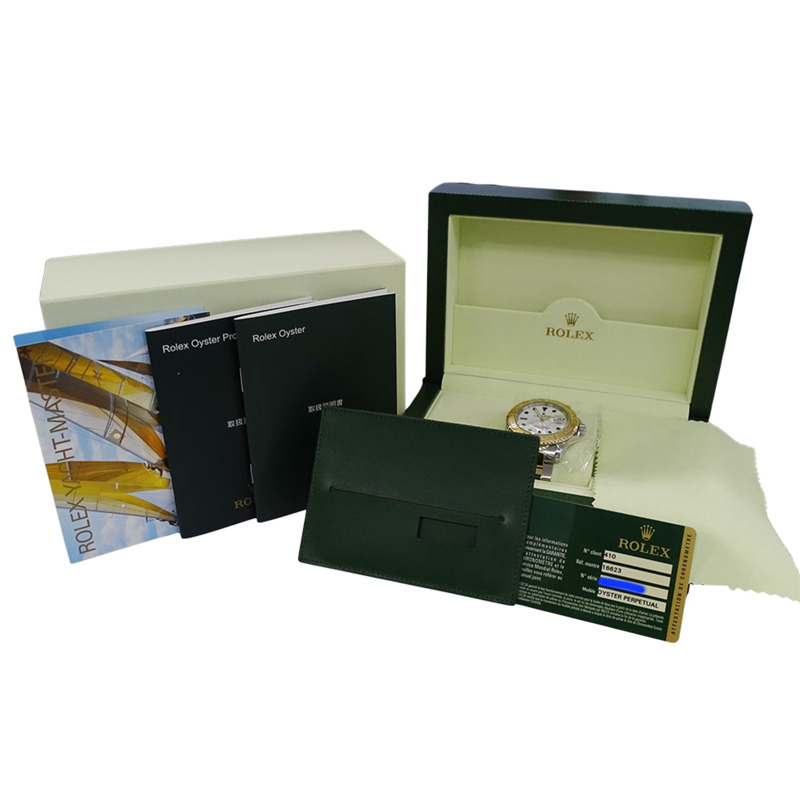 勞力士 ROLEX Yacht-Master 16623 隨機編號男士腕錶 品牌 日期 自動上鍊 AT 不鏽鋼 SS 黃金 YG 組合 白色拋光-6