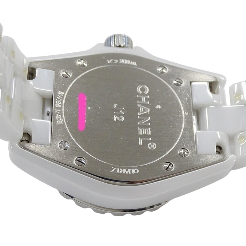 香奈兒 (Chanel) 女士腕錶 J12 日期石英 QZ 不鏽鋼 SS 白色陶瓷 H0968 拋光-7