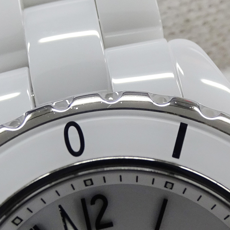 香奈兒 (Chanel) 女士腕錶 J12 日期石英 QZ 不鏽鋼 SS 白色陶瓷 H0968 拋光-13