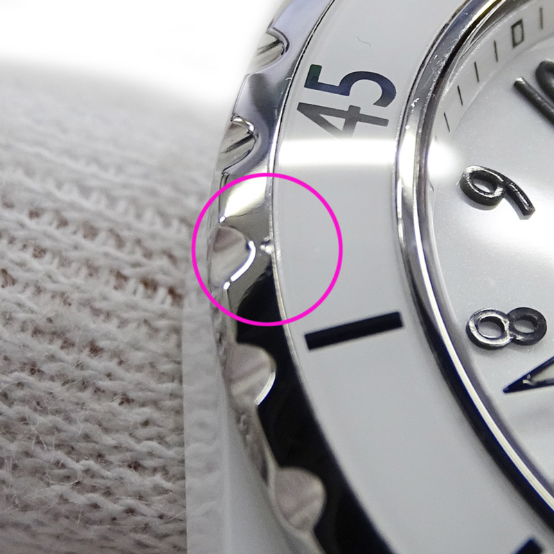 香奈兒 (Chanel) 女士腕錶 J12 日期石英 QZ 不鏽鋼 SS 白色陶瓷 H0968 拋光-14