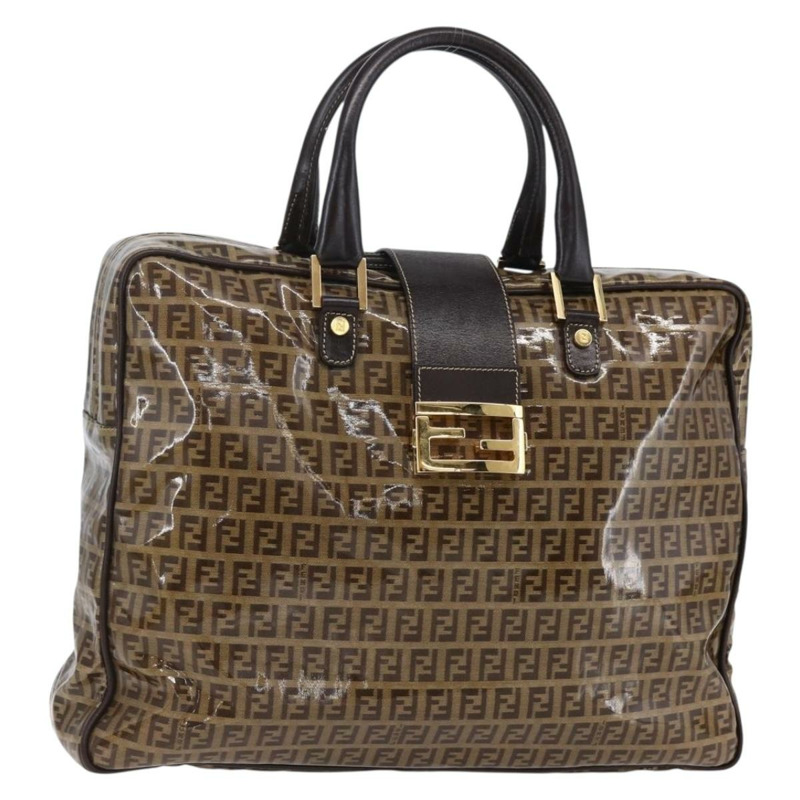 【日本直送】FENDI Zucchino帆布手提包 米色 金色 正品 SW1844-0