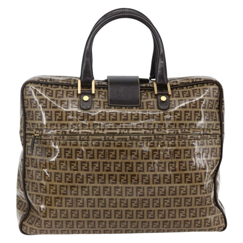 【日本直送】FENDI Zucchino帆布手提包 米色 金色 正品 SW1844-2