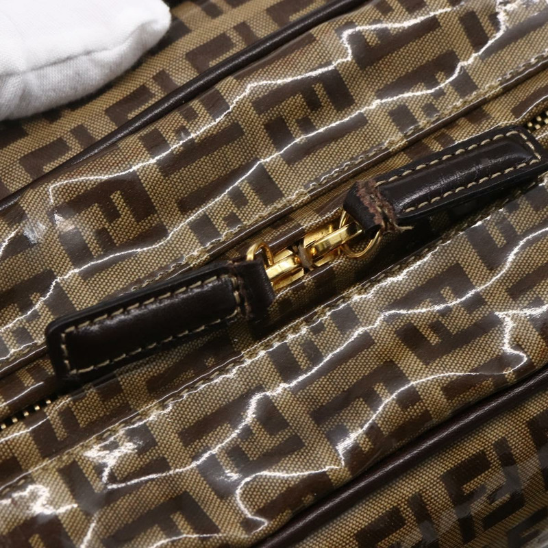 【日本直送】FENDI Zucchino帆布手提包 米色 金色 正品 SW1844-14