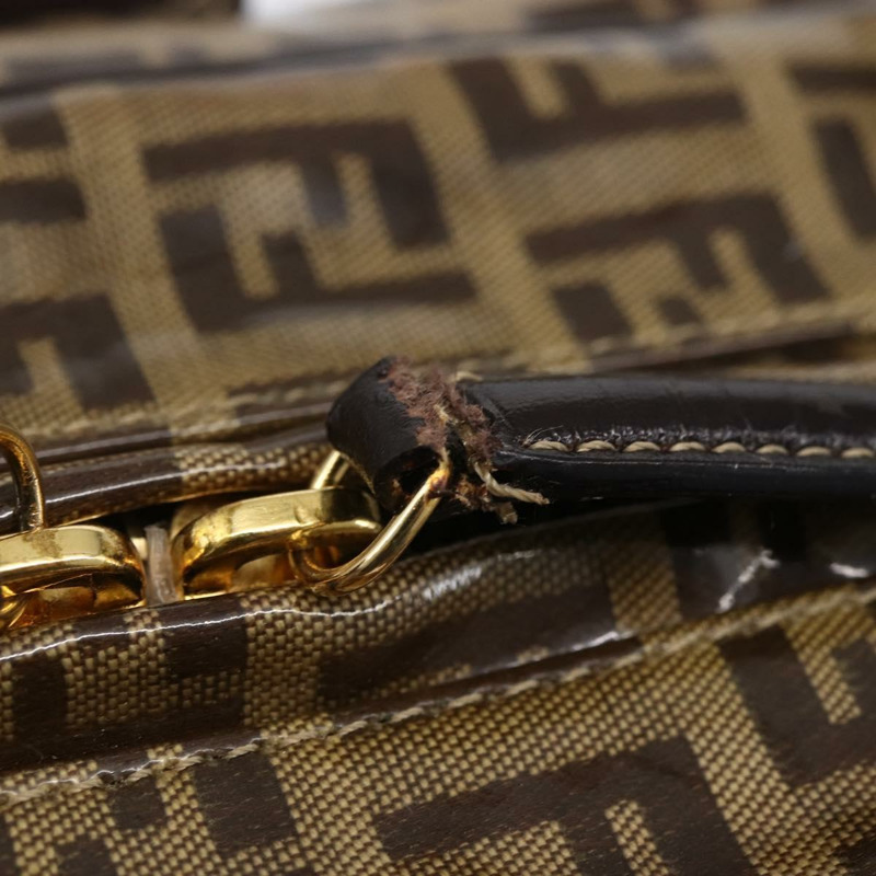 【日本直送】FENDI Zucchino帆布手提包 米色 金色 正品 SW1844-15