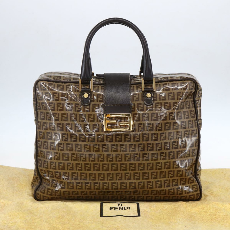 【日本直送】FENDI Zucchino帆布手提包 米色 金色 正品 SW1844-26