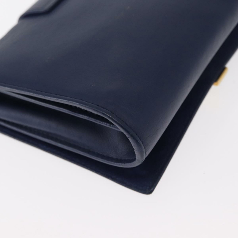 【日本直送】SAINT LAURENT Y Line 鏈條手提小包 皮革 藍色 金色 正品 BA8058-11