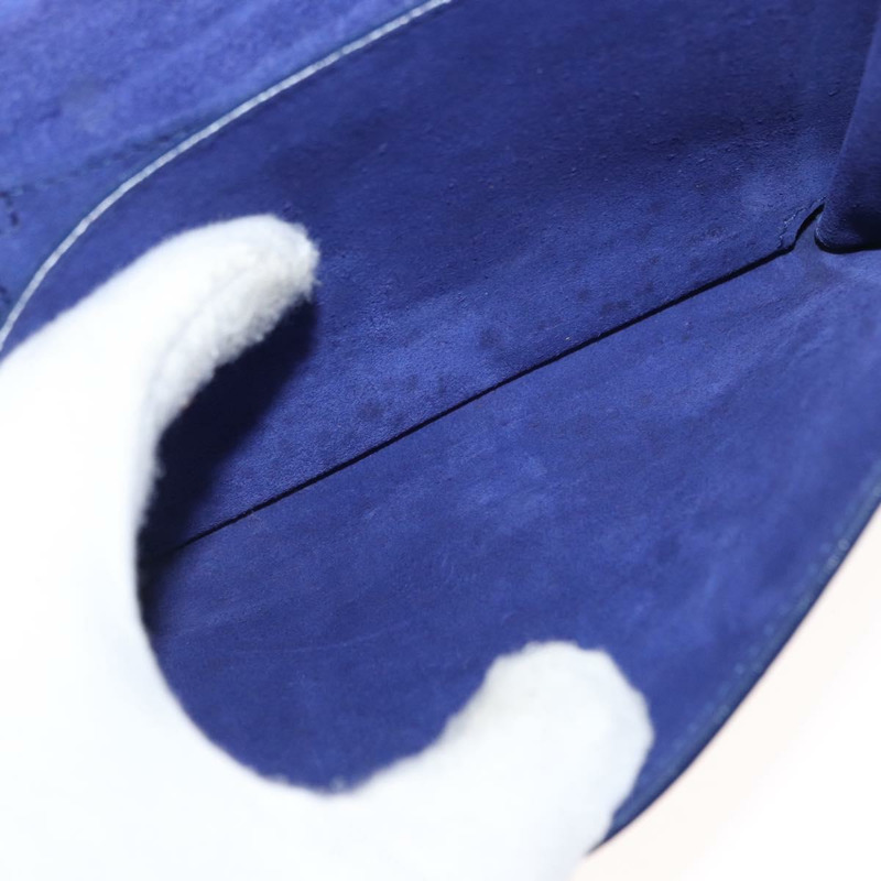 【日本直送】SAINT LAURENT Y Line 鏈條手提小包 皮革 藍色 金色 正品 BA8058-16