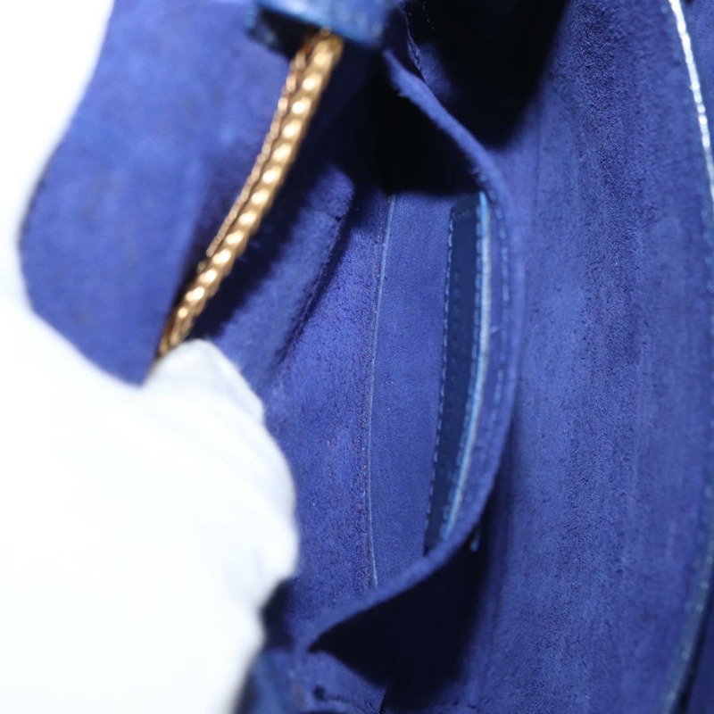 【日本直送】SAINT LAURENT Y Line 鏈條手提小包 皮革 藍色 金色 正品 BA8058-20