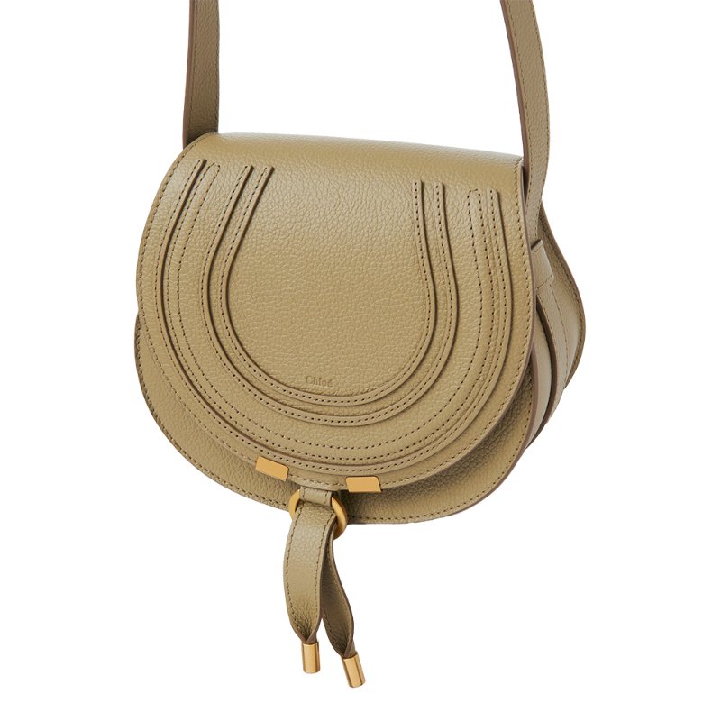 Chloe Small Marcie Saddle Crossbody Bag for Women in Pottery Green - 	CHC22AS680I31-38I-1