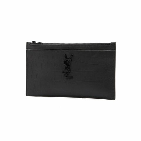 Saint Laurent Monogram Bill Pouch Bag Black - 636330-C9H0U-1000