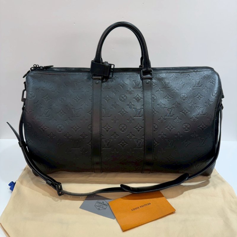 LV keepall 50 旅行袋/斜背包/旅行包 M44810 93成新-0