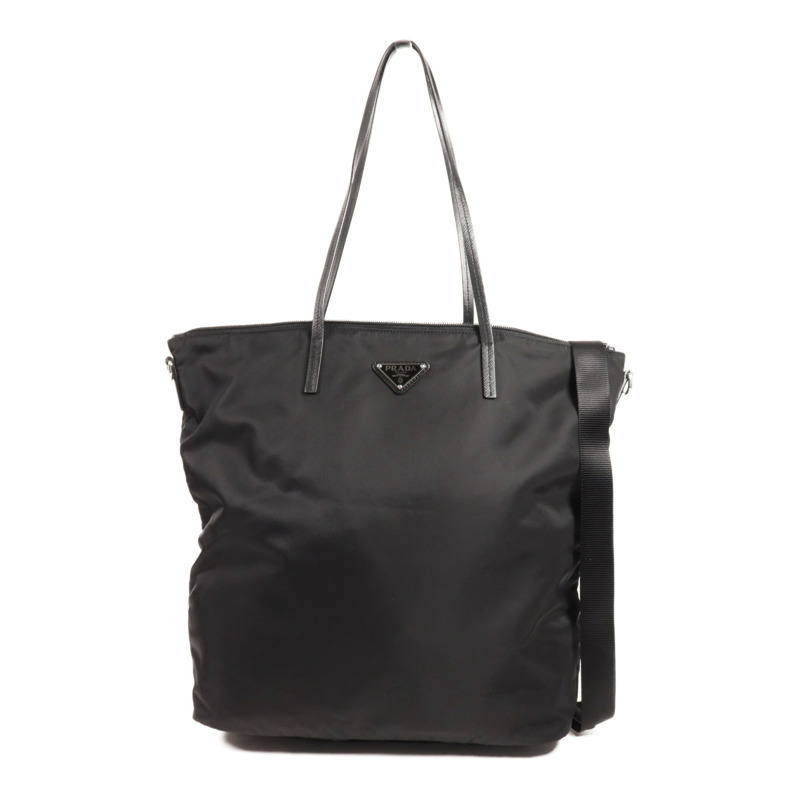 PRADA 尼龍2 Way Shoulder銀扣手挽肩背兩用袋-0