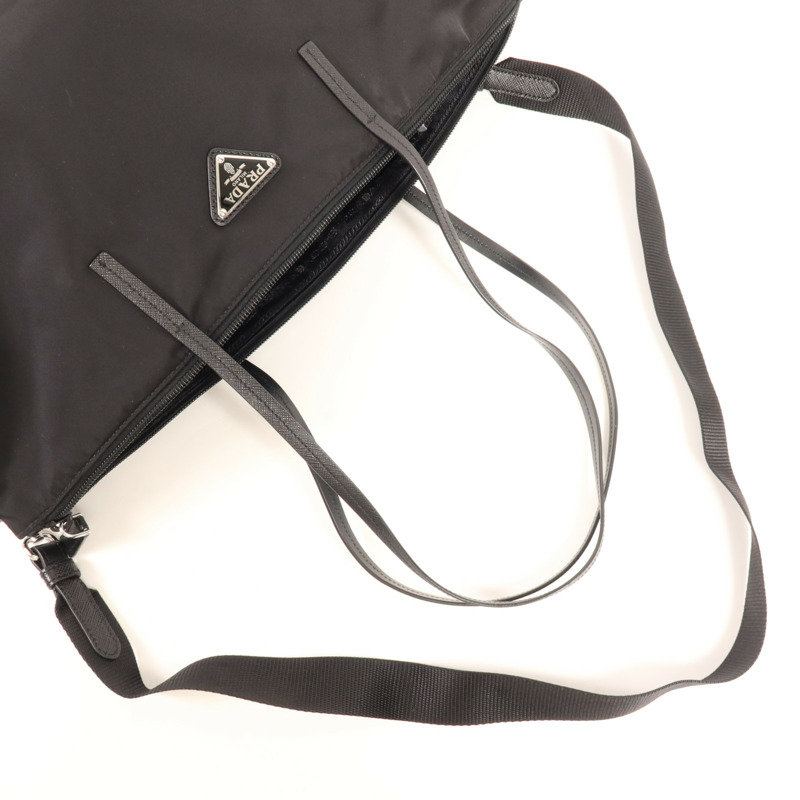 PRADA 尼龍2 Way Shoulder銀扣手挽肩背兩用袋-4