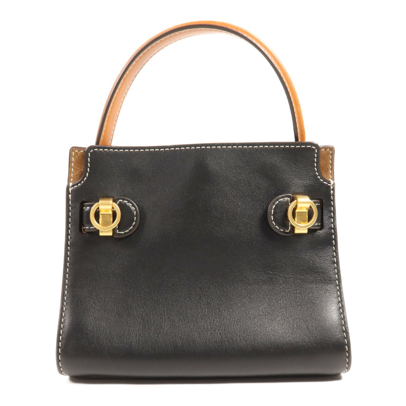 Tory Burch 牛皮皮革Lee Radziwill Petite Double Bag金扣手挽肩背兩用袋-1