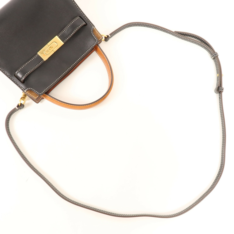 Tory Burch 牛皮皮革Lee Radziwill Petite Double Bag金扣手挽肩背兩用袋-6