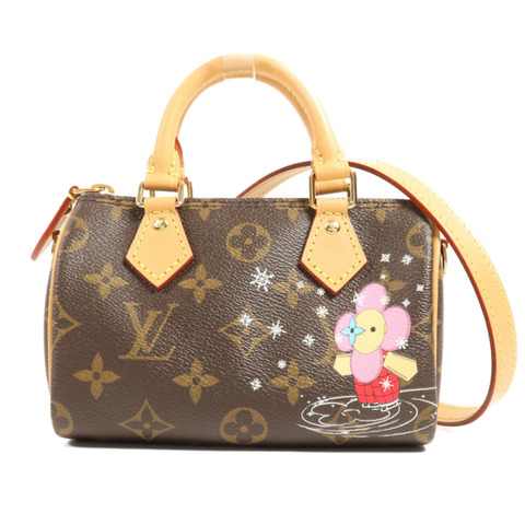 LOUIS VUITTON Monogram Vivienne Nano Speedy金扣手挽肩背兩用袋