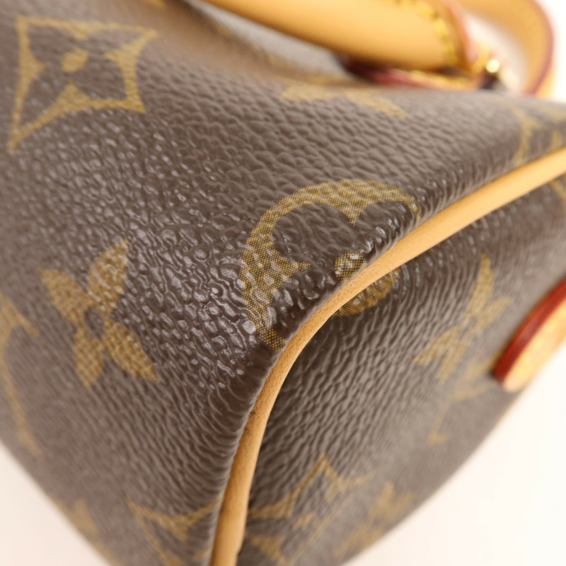 LOUIS VUITTON Monogram Vivienne Nano Speedy金扣手挽肩背兩用袋-10
