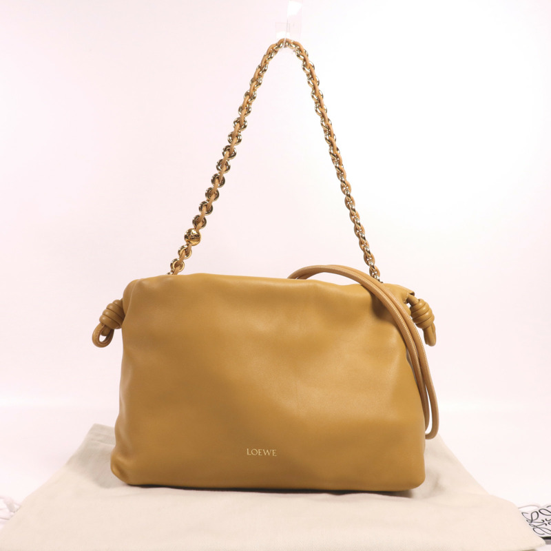 LOEWE 羊皮皮革Medium Flamenco Purse金扣手挽肩背兩用袋-12