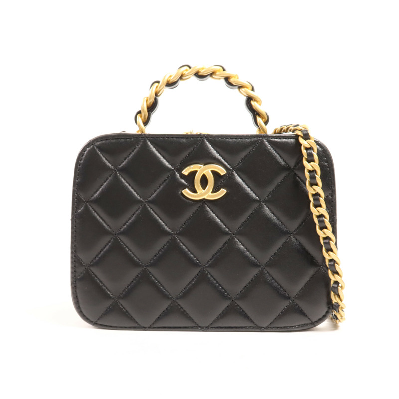 CHANEL 羊皮皮革Shoulder Bag金扣手挽肩背兩用袋-0