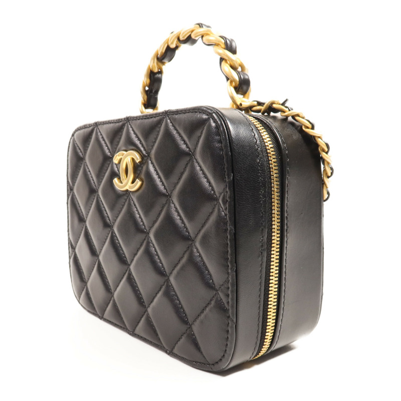 CHANEL 羊皮皮革Shoulder Bag金扣手挽肩背兩用袋-2
