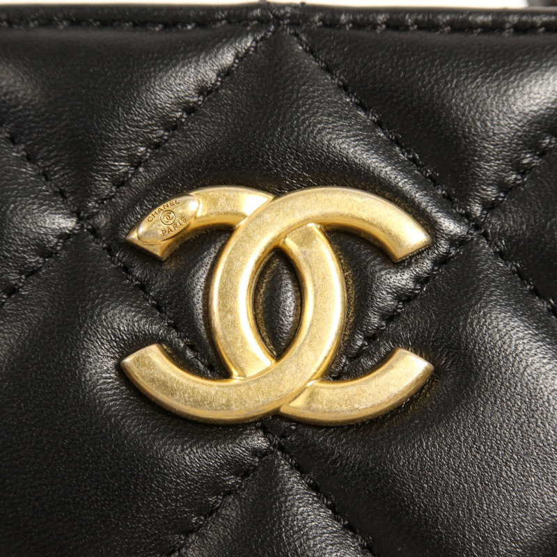 CHANEL 羊皮皮革Shoulder Bag金扣手挽肩背兩用袋-12