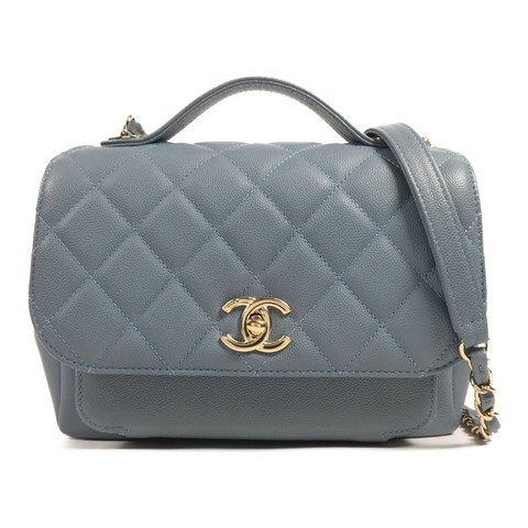 CHANEL 牛皮皮革Chain Shoulder金扣手挽肩背兩用袋