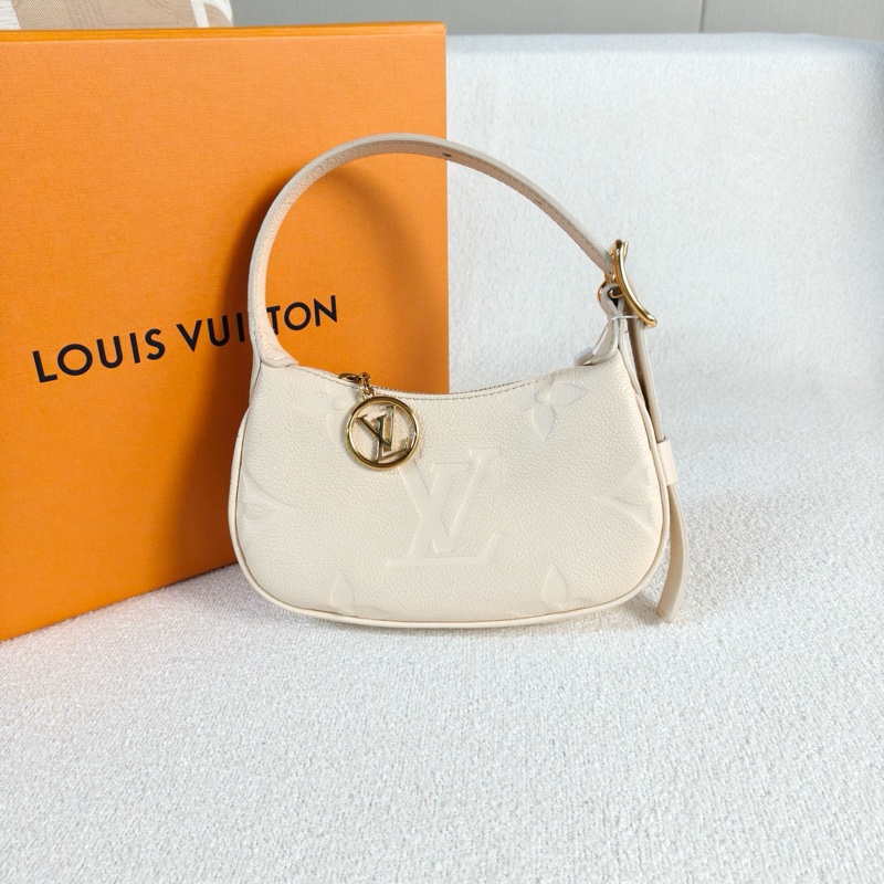 新款芯片款!Louis Vuitton minimoon 月亮包 奶白金扣 荔枝皮-1
