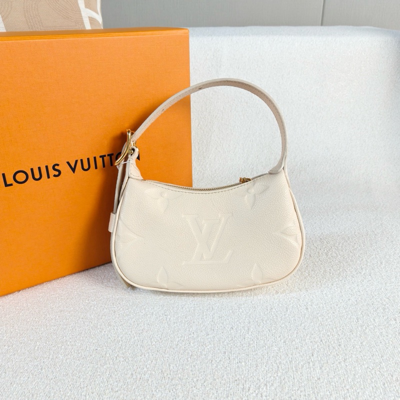 新款芯片款!Louis Vuitton minimoon 月亮包 奶白金扣 荔枝皮-2
